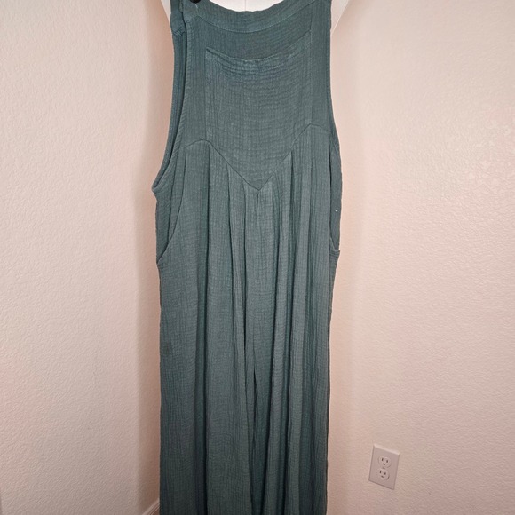 Wide Leg Jumper - Cottagecore Boho -Size S - Pockets -Sage Green Cotton Gauze - Picture 3 of 12